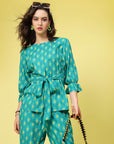 Ethnic Printed  Top With Trousers