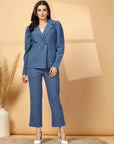 Pure Cotton Notched Lapel Blazer With Trousers Co-Ords