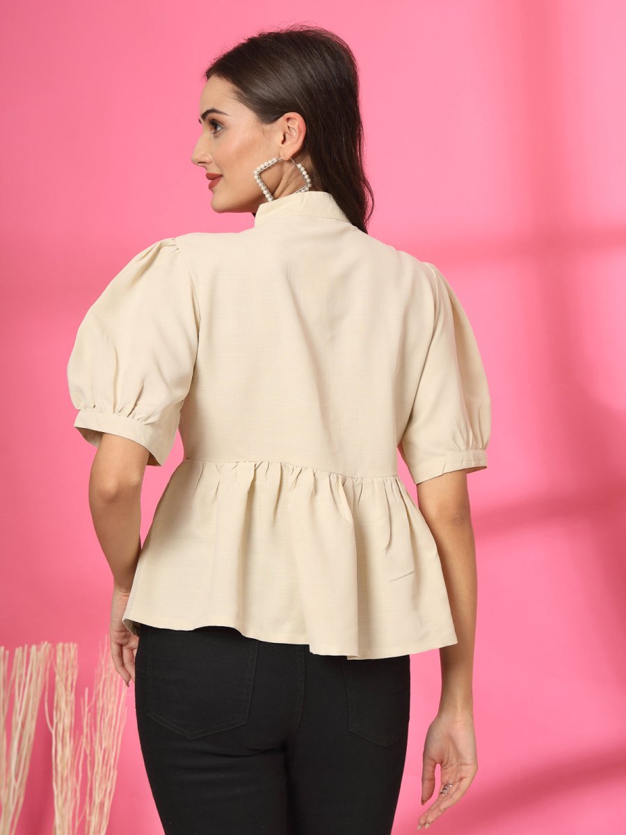 Solid Beige regular top