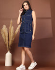 Women Cotton A-Line Sleeveless Casual Dress