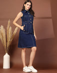 Women Cotton A-Line Sleeveless Casual Dress