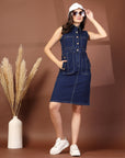 Women Cotton A-Line Sleeveless Casual Dress