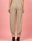 Women Nude Regular Fit Mid-Rise Pleated Trousers