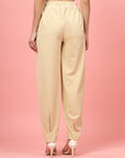 Women Beige Regular Fit Mid-Rise Pleated Trousers