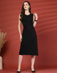 Women Sheath Midi Sleeveless Dress
