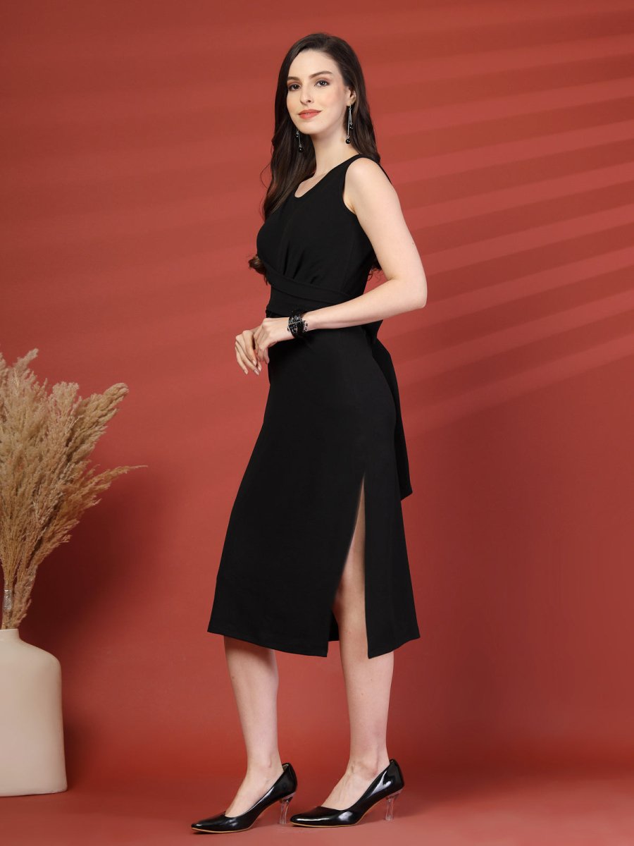 Women Sheath Midi Sleeveless Dress