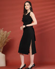 Women Sheath Midi Sleeveless Dress