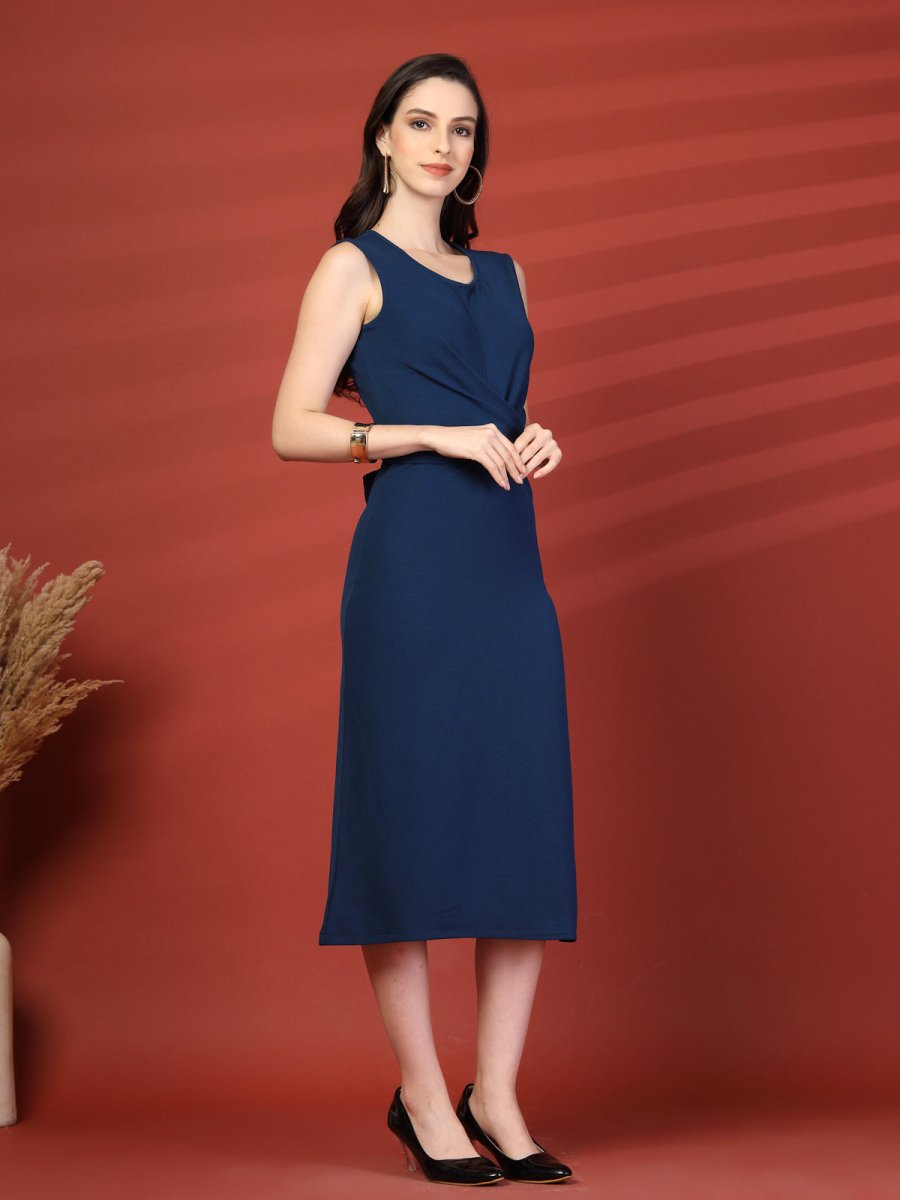Women Sheath Midi Sleeveless Dress