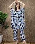White Tie & Dyed Kaftan Tunic With Trousers