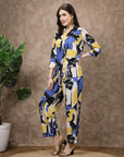 Blue Printed Shirt With Trousers