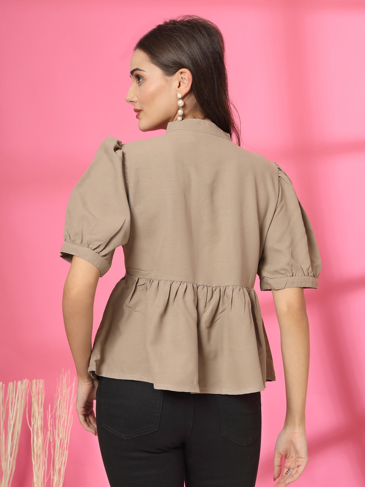 Solid Beige regular top