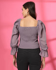 Solid Lavender Square Neck Top