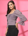 Solid Lavender Square Neck Top