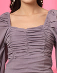 Solid Lavender Square Neck Top