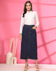 Women Denim Midi Skirt