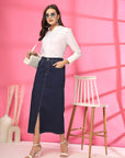 Women Denim Midi Skirt