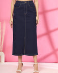 Women Denim Midi Skirt