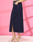 Women Denim Midi Skirt