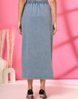 Women Denim A-Line Midi Skirt