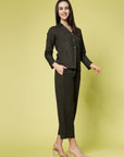 Olive Pure Cotton Shirt With Trouser