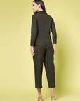 Olive Pure Cotton Shirt With Trouser