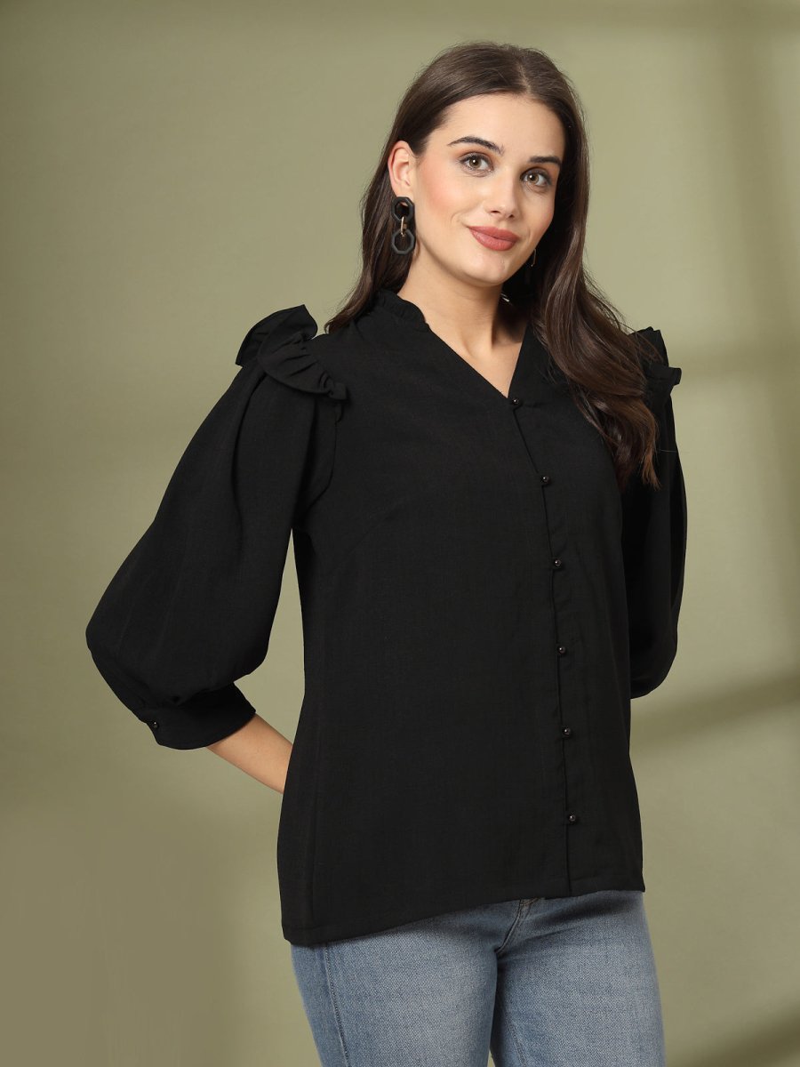 Black Solid  Regular top