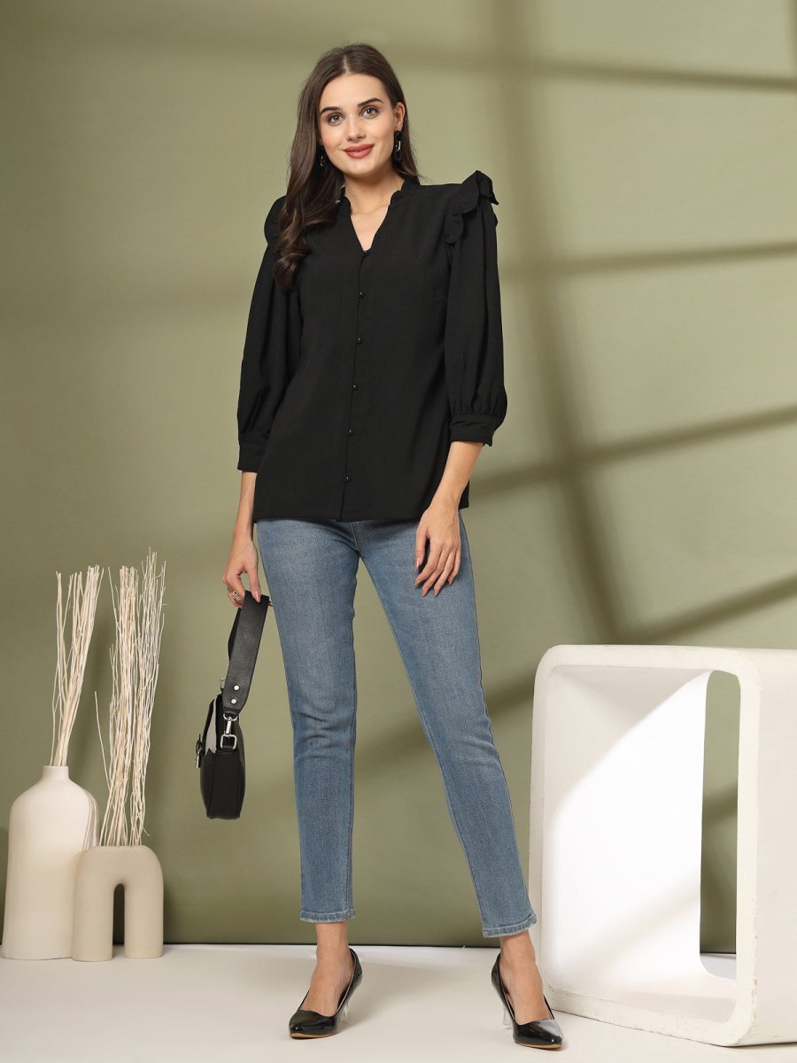 Black Solid  Regular top