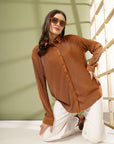 Women Spread Collar Casual Shirt