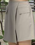Solid Straight Mini Skorts beige