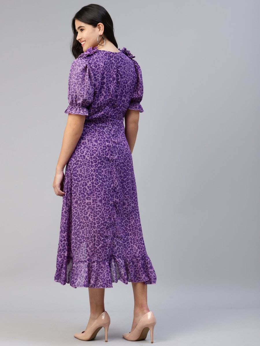 CINK Women Purple Animal Maxi Dress