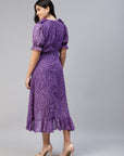 CINK Women Purple Animal Maxi Dress