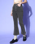 Women Beautiful Charcoal Regular Fit Cropped Jeans