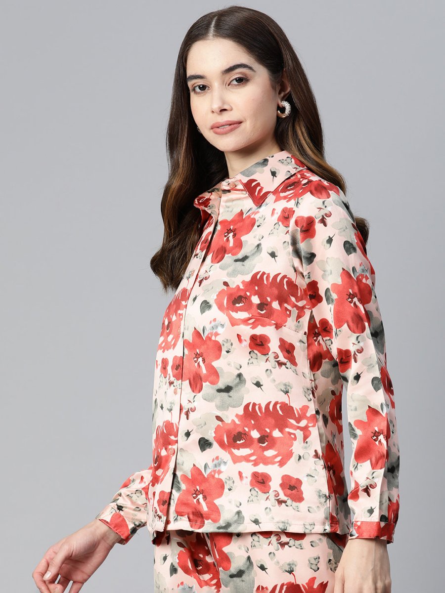 CINK Floral Printed Casual Buttoned Top