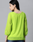 Fluorescent Green Self Design Top