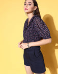 Women Floral Printed Casual Buttoned Top