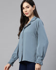 CINK Women Blue Regular Fit Casual Shirt