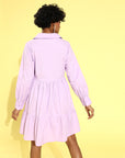 Women Alluring Lavender Solid Sweetheart Neck Dress