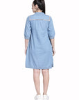 Blue Denim A-Line Dress