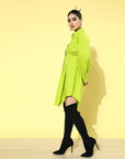 Women Green Solid Shirt Dress