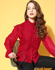 Women Red Casual Shirt