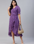 CINK Women Purple Animal Maxi Dress