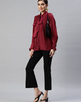 Tie-Up Neck Accordion Pleats Top