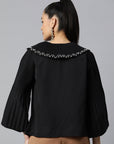 Black Buttoned Top Style Top