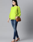 Fluorescent Green Self Design Top