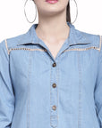 Blue Denim A-Line Dress