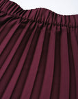 CINK Burgundy Accordion Pleated A-Line Skirt