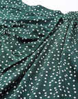 CINK Women Green  White Polka Dots Printed Midi Wrap Skirt