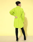 Women Green Solid Shirt Dress