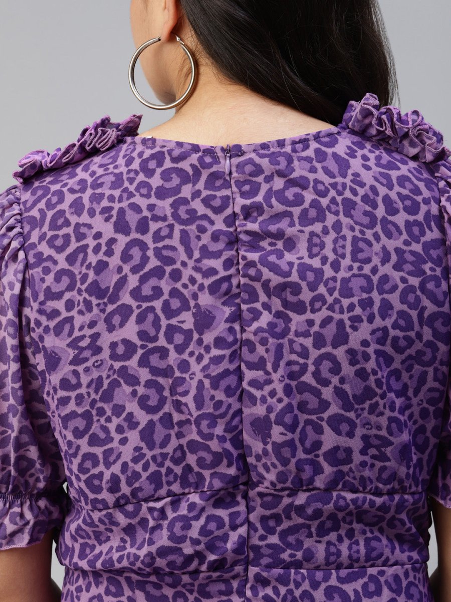 CINK Women Purple Animal Maxi Dress