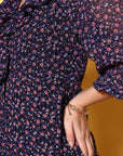 Blue Floral Print Top